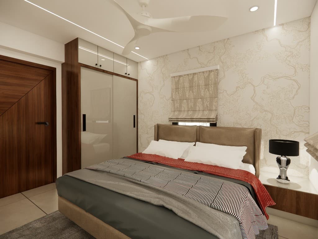Skypark apartment interiors — living, kitchen, and bedrooms — still 15