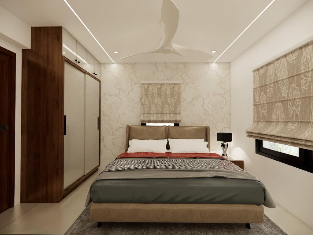 Skypark apartment interiors — living, kitchen, and bedrooms — still 14