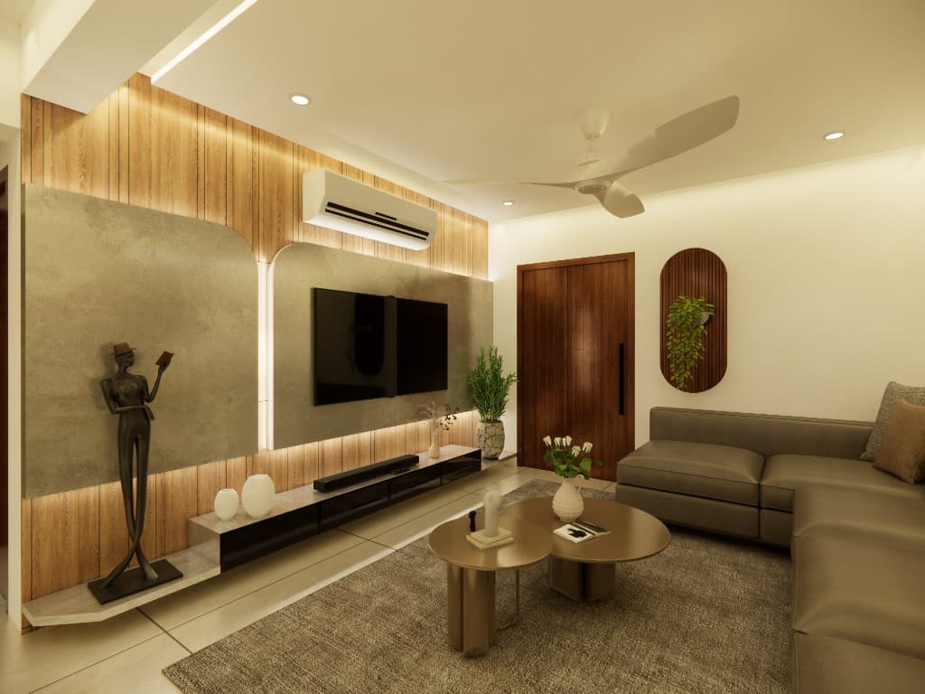 Skypark apartment interiors — living, kitchen, and bedrooms — still 1
