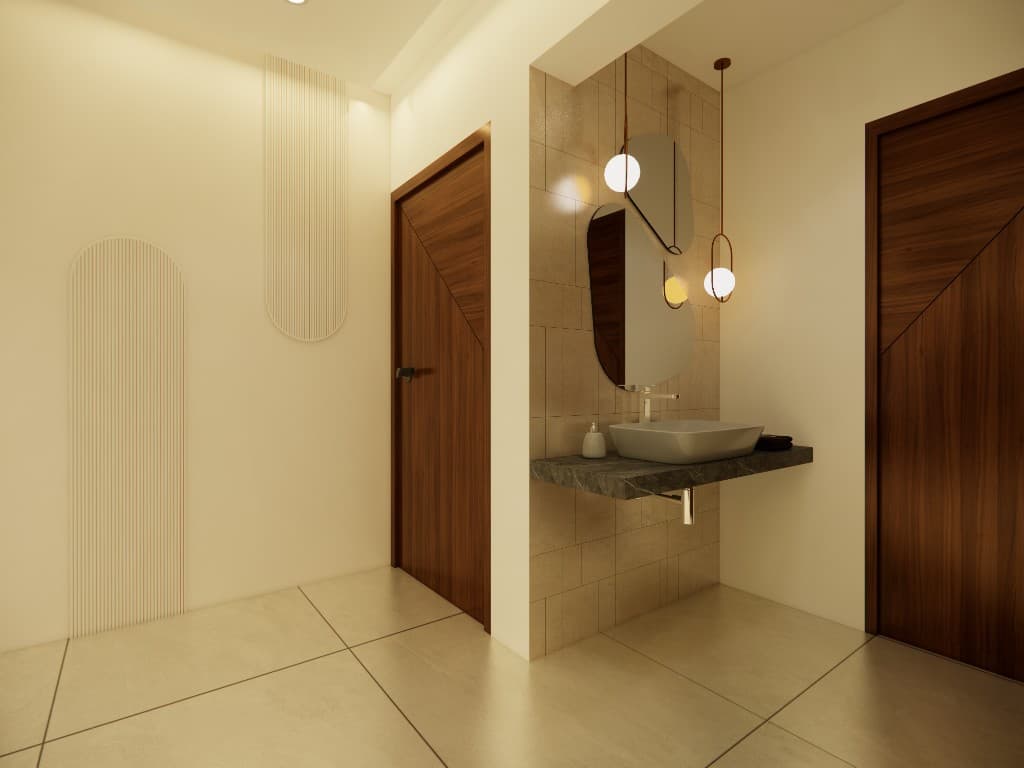 Skypark apartment interiors — living, kitchen, and bedrooms — still 11